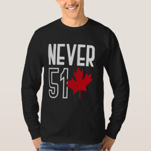 Camiseta Bandeira do Canadá Nunca 51º Estado Canadá