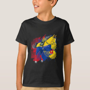 Camiseta Bandeira do Cavalo Andando na Colômbia