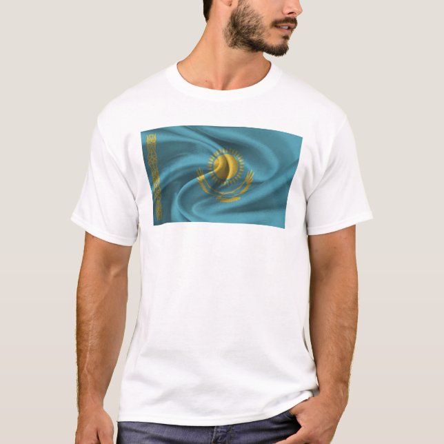 Camiseta Bandeira Do Cazaquistão (Frente)
