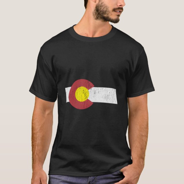 Camiseta Bandeira do Colorado Distorcida (Frente)