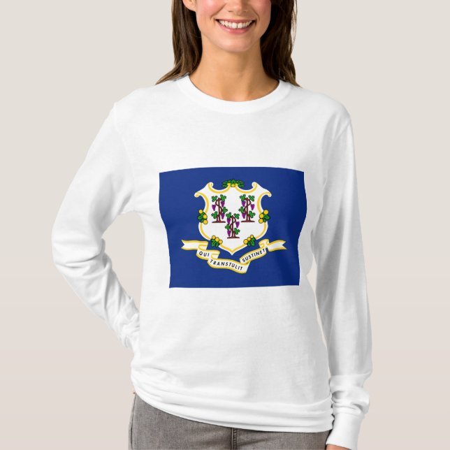 Camiseta Bandeira do Connecticut (Estado dos EUA) (Frente)