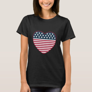 Camiseta Bandeira do Coração Americano