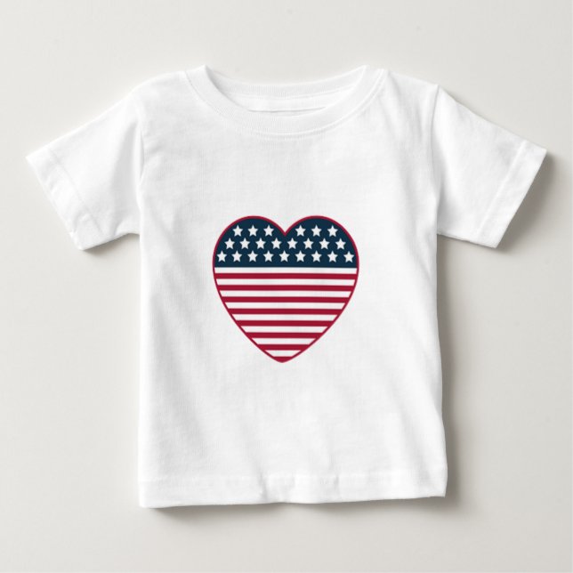 Camiseta Bandeira do Coração Americano (Frente)