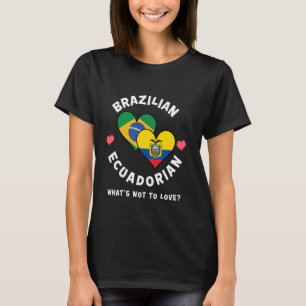 Camiseta Bandeira do Coração Brasileiro Equatoriano O Que N