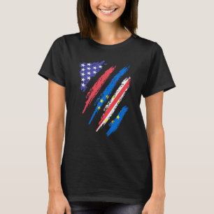 Camiseta Bandeira do Coração Crescido Patriota Cabo-Verdian
