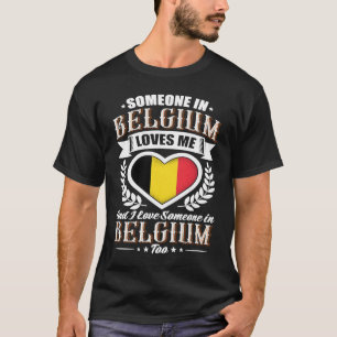Camiseta Bandeira do Coração da Bélgica Alguém na Bélgica M