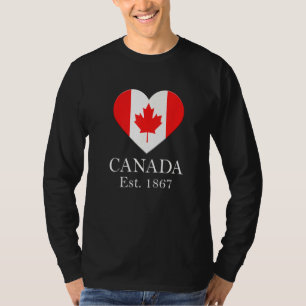 Camiseta Bandeira do Coração da Folha de Bordo Canadense C