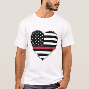 Camiseta Bandeira do Coração da Linha Vermelha