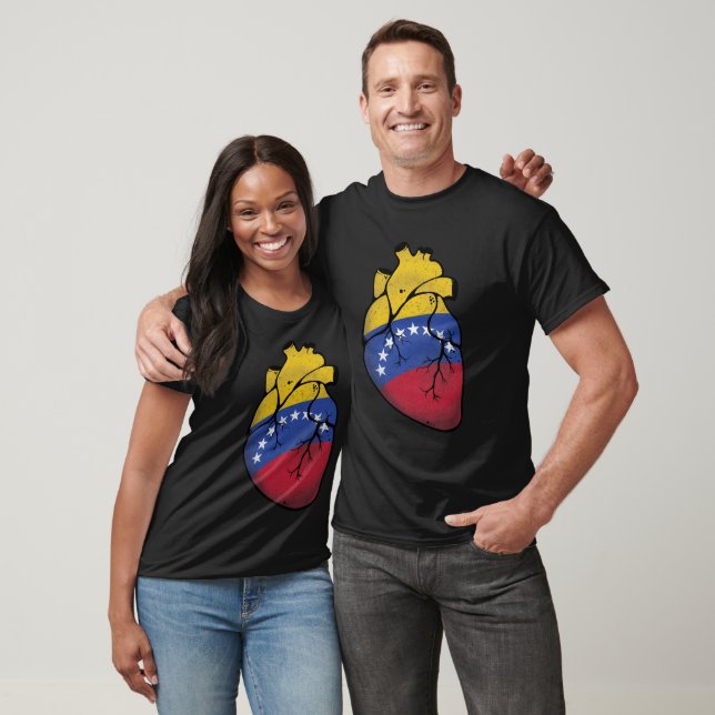Camiseta Bandeira do Coração da Venezuela (Unissex)