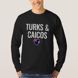 Camiseta Bandeira do Coração das Ilhas Turcas e Caicos
