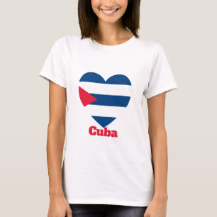 Camiseta Bandeira do Coração de Cuba