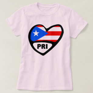 Camiseta Bandeira do Coração de Porto Rico PRI