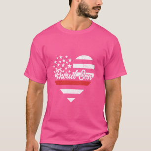 Camiseta Bandeira do Coração do Filho Thin Red Line