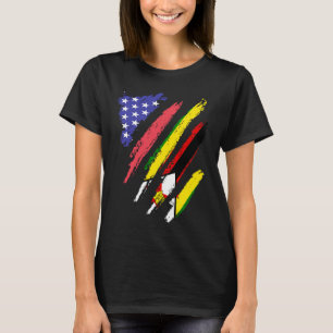 Camiseta Bandeira do Coração Patriota Americano do Zimbabué