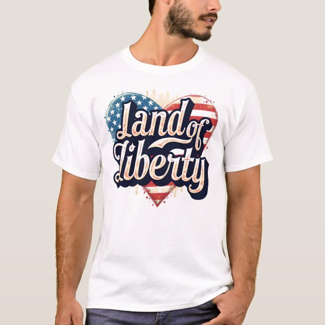 Camiseta Bandeira do Coração Patriótica Gen Z - Terra da Li (Frente)