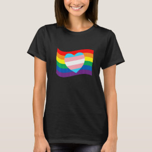 Camiseta Bandeira do Coração Transgênero Lgbtq Direitos Gay