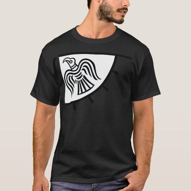 Camiseta Bandeira do corvo (bandeira de Viking) (Frente)