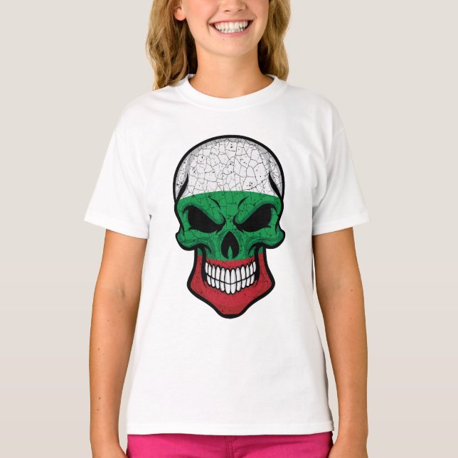 Camiseta Bandeira do Crânio da Bulgária (Frente)