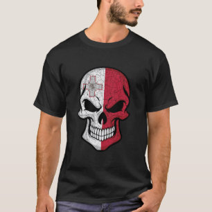 Camiseta Bandeira do crânio de Malta sorridente