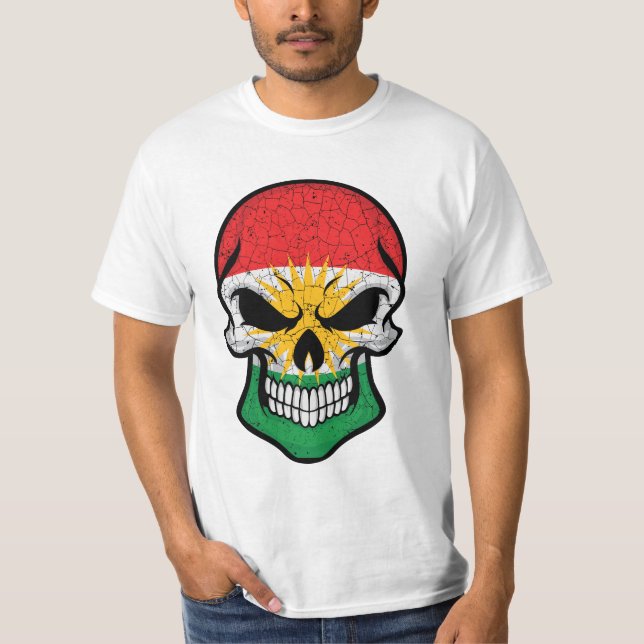 Camiseta Bandeira do Crânio do Curdistão (Frente)