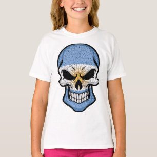 Camiseta Bandeira do Crânio Sorridente da Argentina
