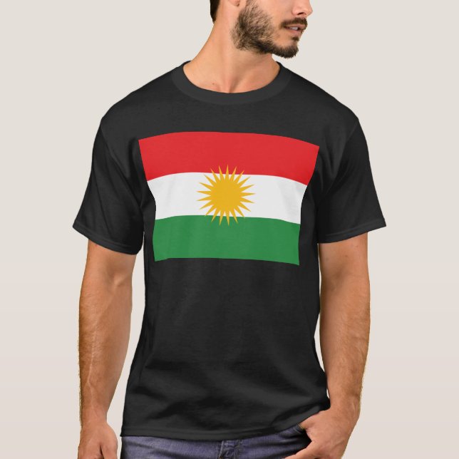 Camiseta Bandeira do Curdistão (Curdistão de Alay ou Alaya (Frente)