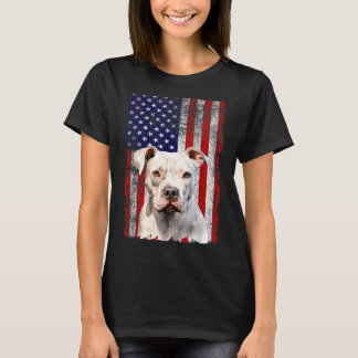 Camiseta Bandeira do Dia 4 de Julho do Amante de Cão Bulldo