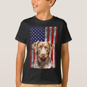 Camiseta Bandeira do Dia 4 de Julho para Amantes do Cão Ret