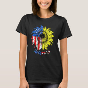 Camiseta Bandeira do Dia da Independência Americano Girasso