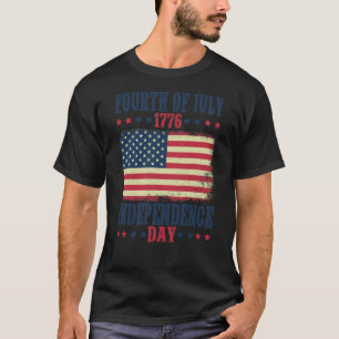 Camiseta Bandeira do Dia da Independência dos EUA, dia 4 de
