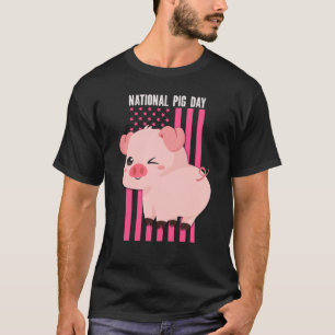Camiseta Bandeira do Dia Nacional do Porco EUA para Mulhere