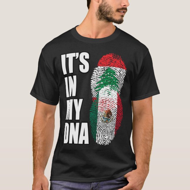 Camiseta Bandeira do DNA do Patrimônio Misturado Libanês e  (Frente)