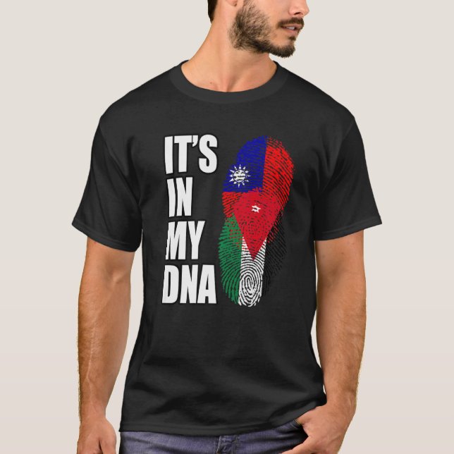 Camiseta Bandeira Do DNA Do Patrimônio Mix De Taiwan E Da J (Frente)