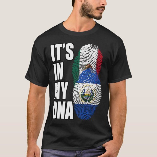 Camiseta Bandeira do DNA Patrimônio Misturado Mexicano e Sa (Frente)