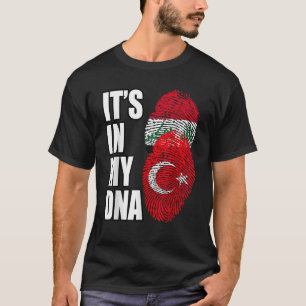 Camiseta Bandeira do DNA Patrimônio Misturado Turco E Iraqu