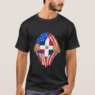 Camiseta Bandeira do Dominican Blood Dentro Me República Do