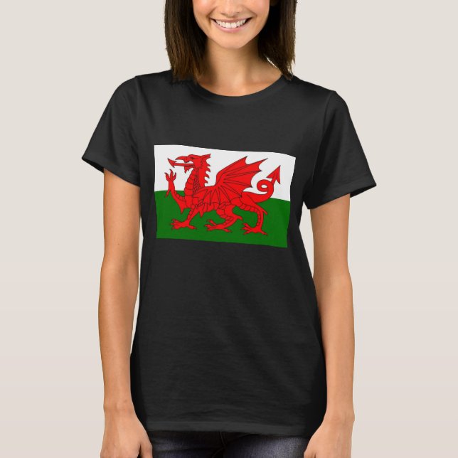 Camiseta Bandeira do dragão do vermelho de Wales (Frente)
