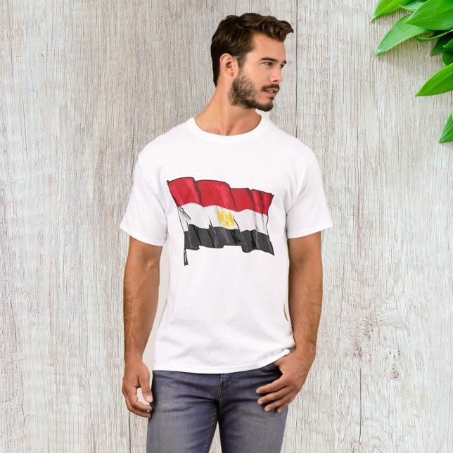 Camiseta Bandeira do Egito Desgastada à Mão (Criador carregado)