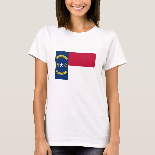 Camiseta Bandeira do Estado da Carolina do Norte (Frente)
