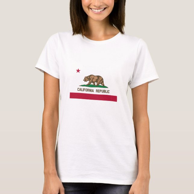 Camiseta Bandeira do Estado da República da Califórnia (Frente)