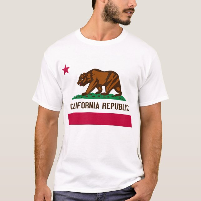 Camiseta Bandeira do estado de Califórnia (Frente)