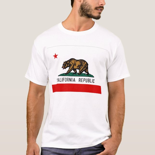 Camiseta Bandeira do estado de Califórnia (Frente)