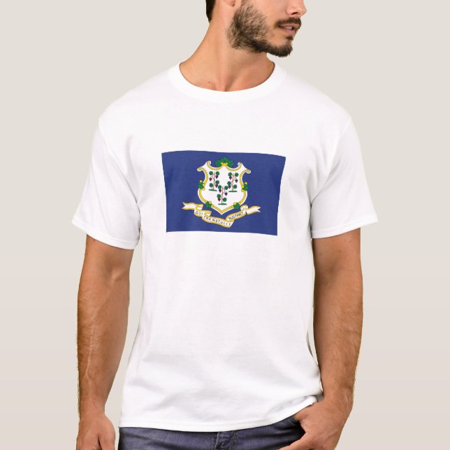 Camiseta Bandeira do Estado de Connecticut (Frente)