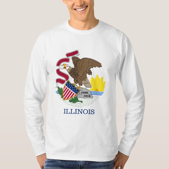 Camiseta Bandeira do Estado de Illinois (Frente)