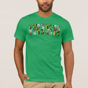 Camiseta Bandeira do estado de Maryland do irlandês do