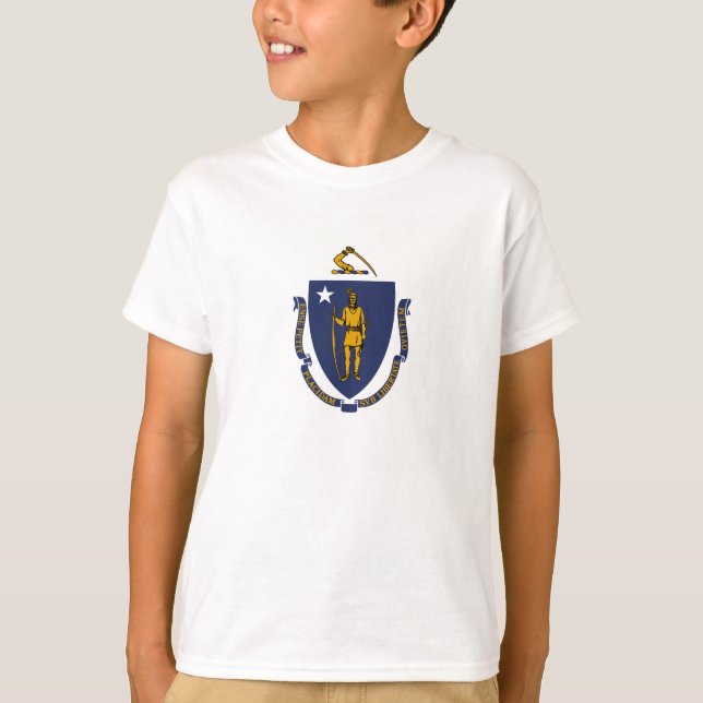 Camiseta Bandeira do Estado de Massachusetts (Frente)