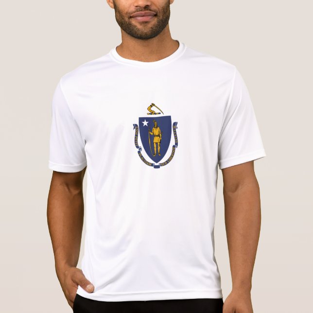 Camiseta Bandeira do Estado de Massachusetts (Frente)
