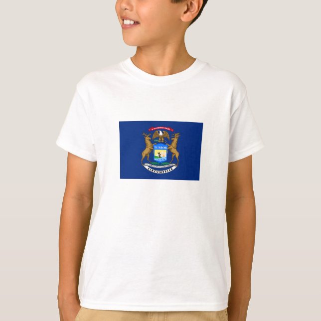 Camiseta Bandeira do Estado de Michigan (Frente)