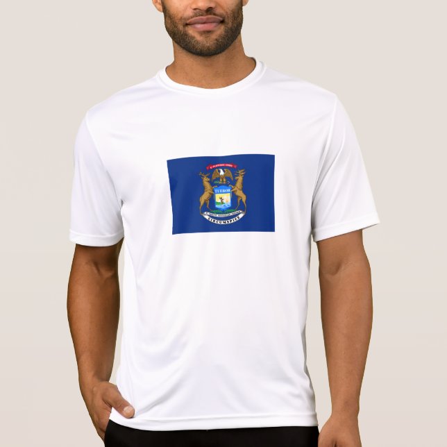 Camiseta Bandeira do Estado de Michigan (Frente)
