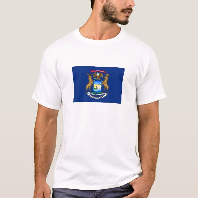 Camiseta Bandeira do estado de Michigan (Frente)